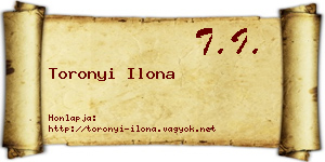 Toronyi Ilona névjegykártya